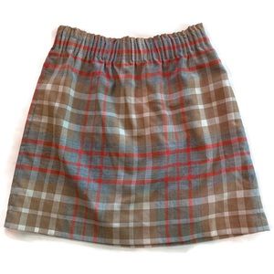 J. Crew Factory Tan Plaid Wool Sidewalk Skirt 2